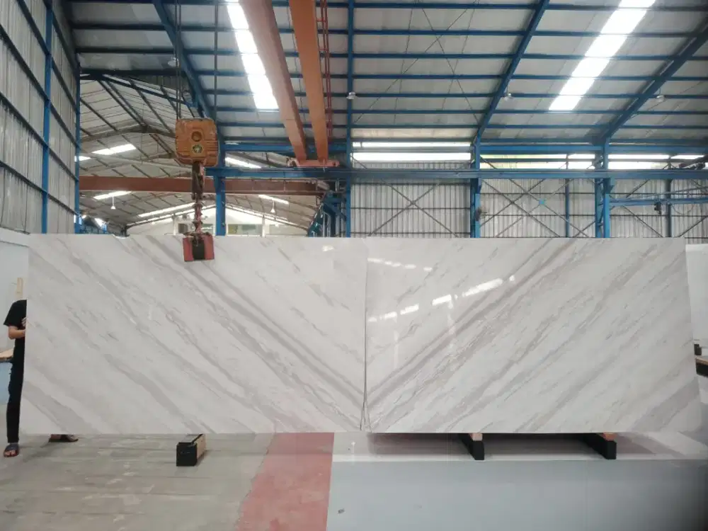 Marmer volacas white marmer lantai dinding top table