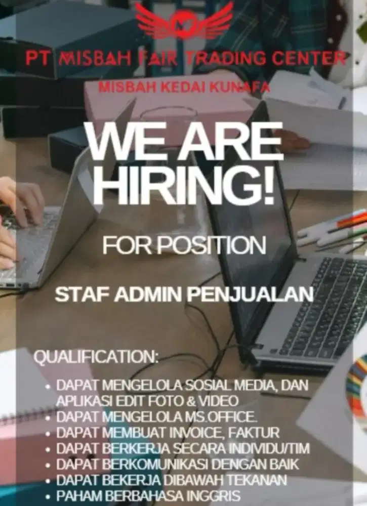 Staff Admin Penjualan & Staff Admin Social Media