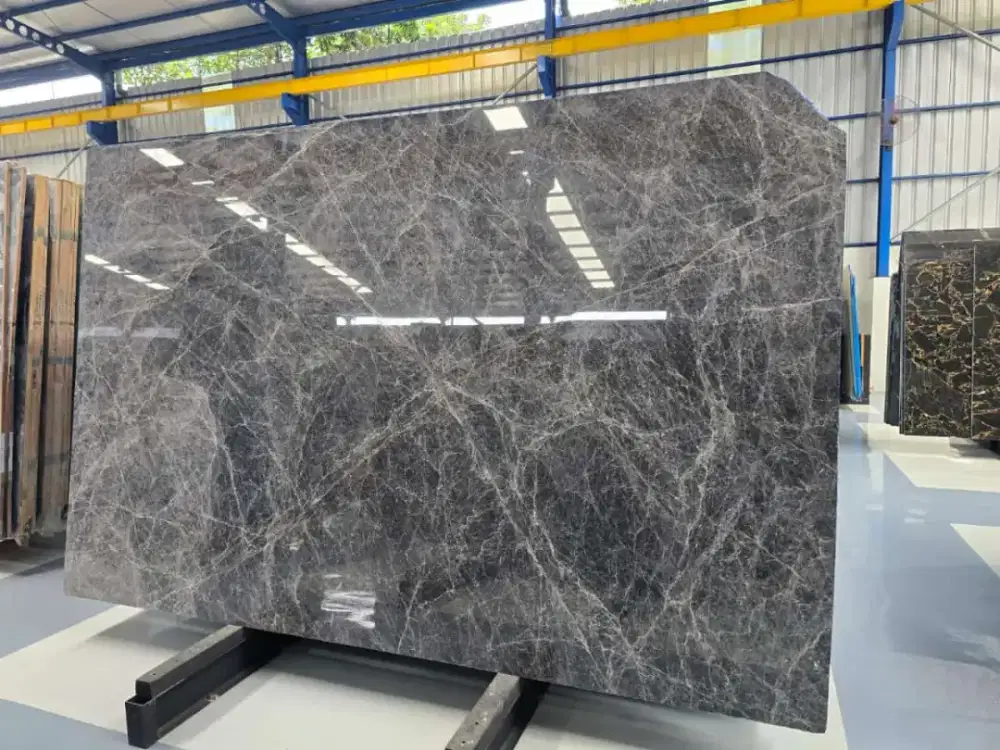 Marmer grey italyan marmer lantai dinding top table marmer