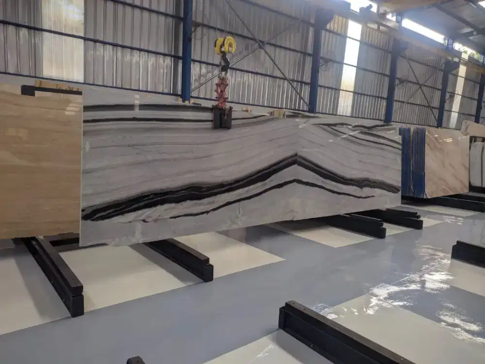 Marmer panda white marmer dinding lantai top table marmer