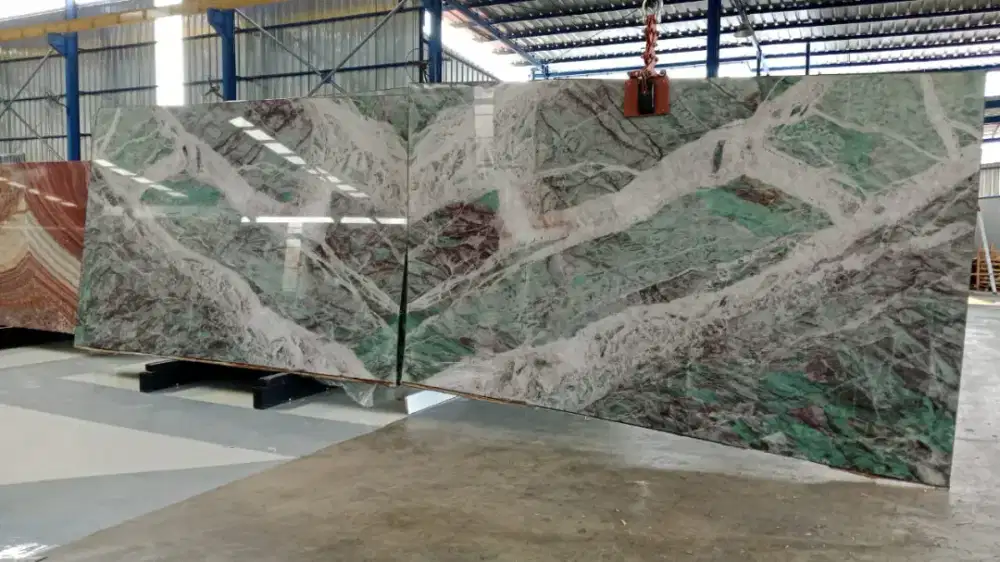 Granit quartsite jade green granit dinding lantai top table