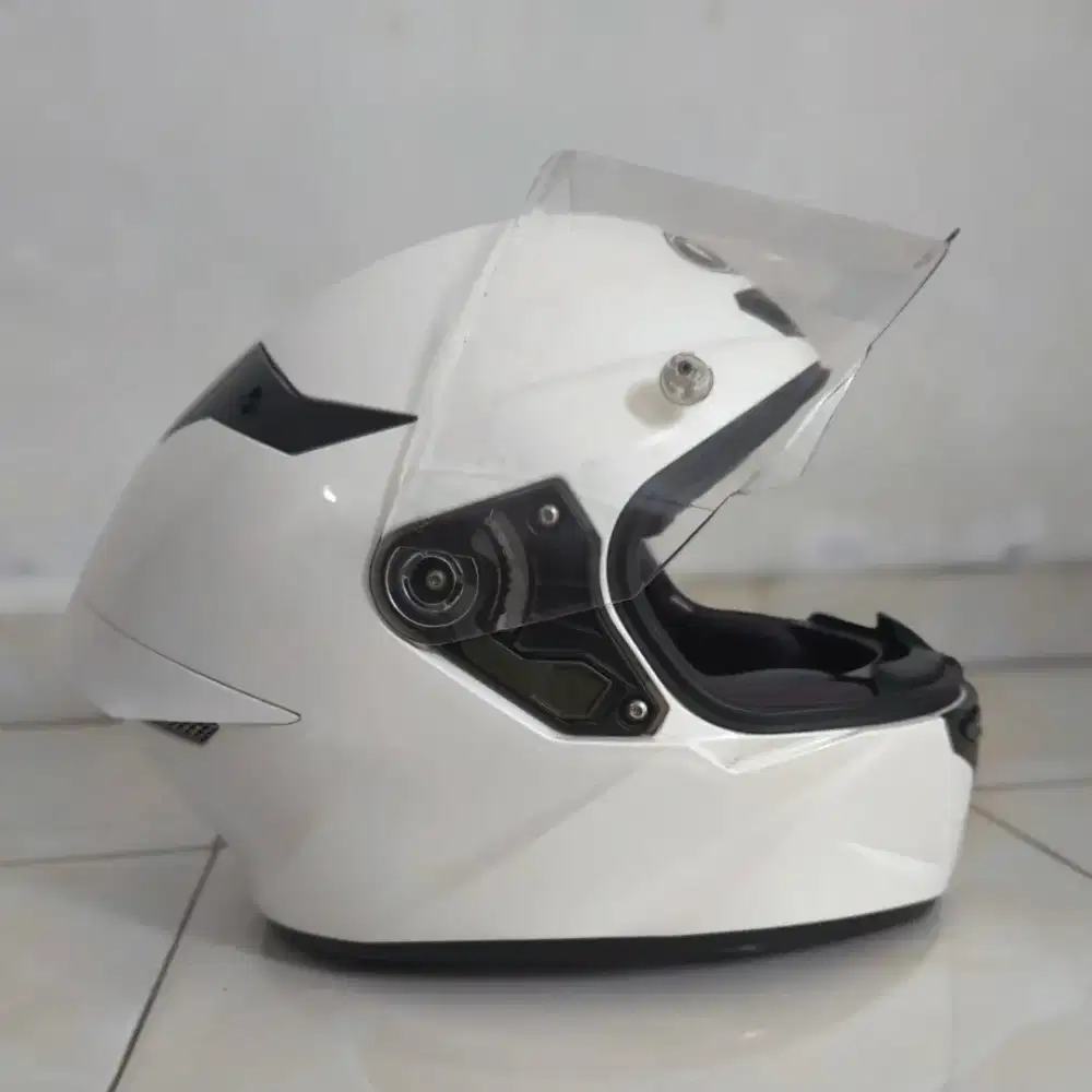 Helm Fullface KYT TT Course/TTC White Glossy. Size L (100% Ori)