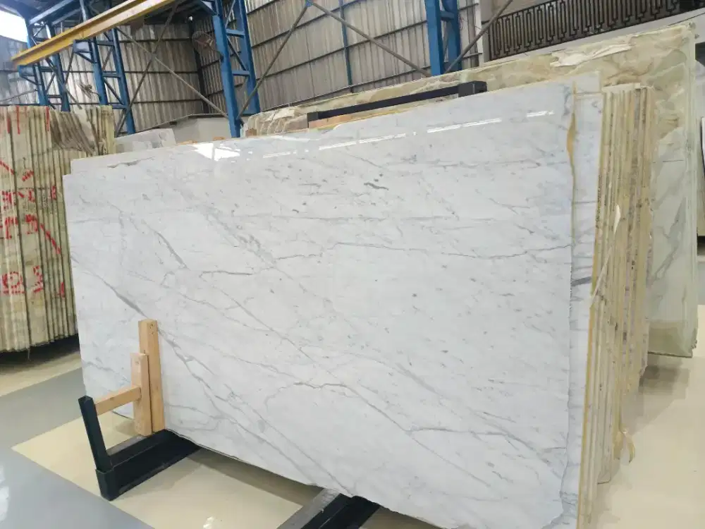 Marmer statuario italy marmer lantai dinding top table