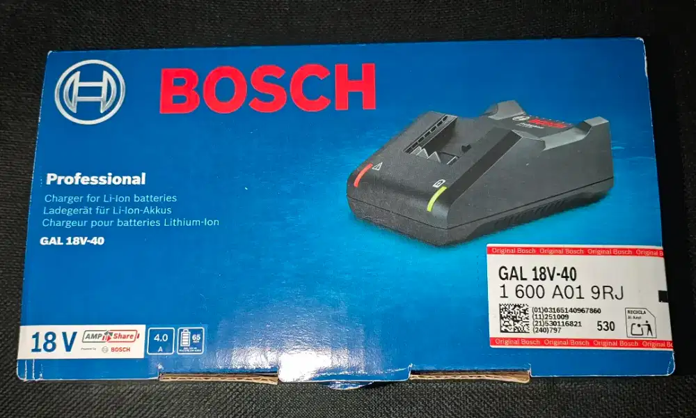 Bosch GAL 18V-40 Charger Baterai Li-lon 18 V-LI Battery GAL18V40