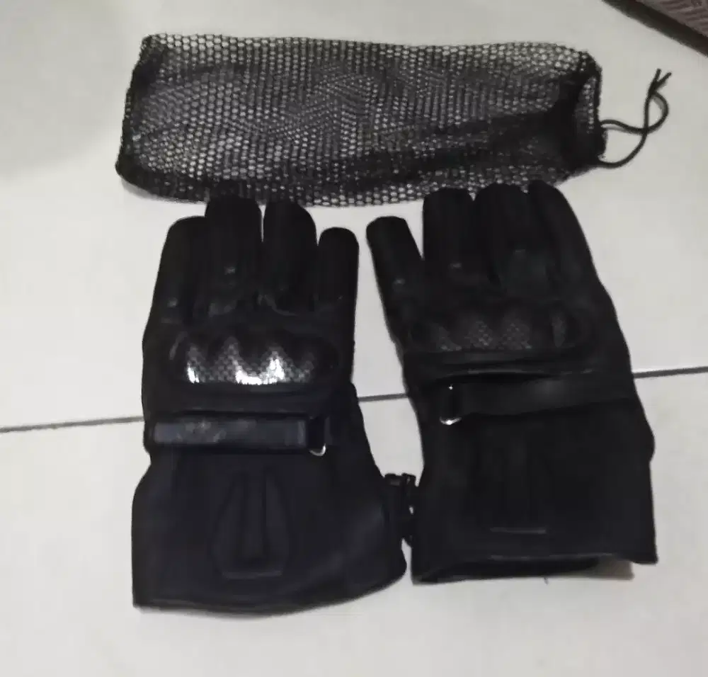 Sarung Tangan Kulit Asli Motor Full (Baru) Bagus & Tebal