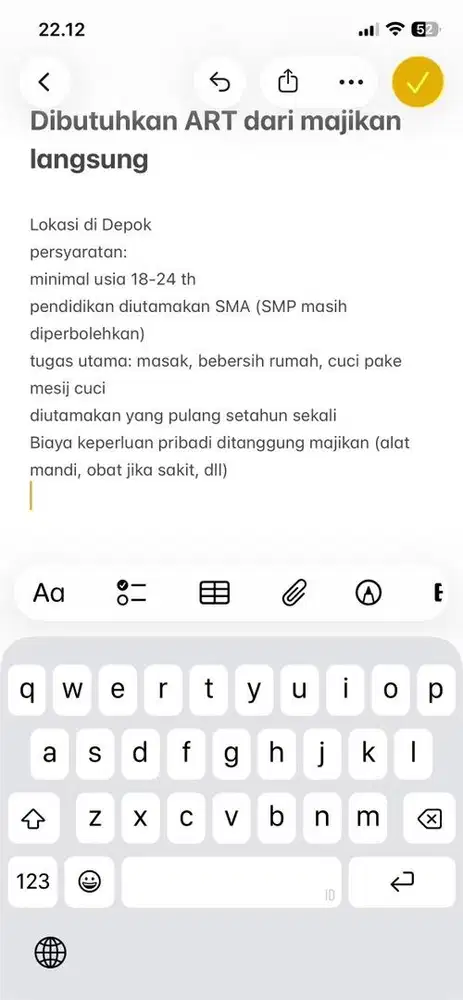 dicari art (majikan langsung)