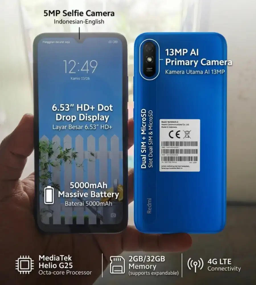 Handphone Redmi 9a 2/32