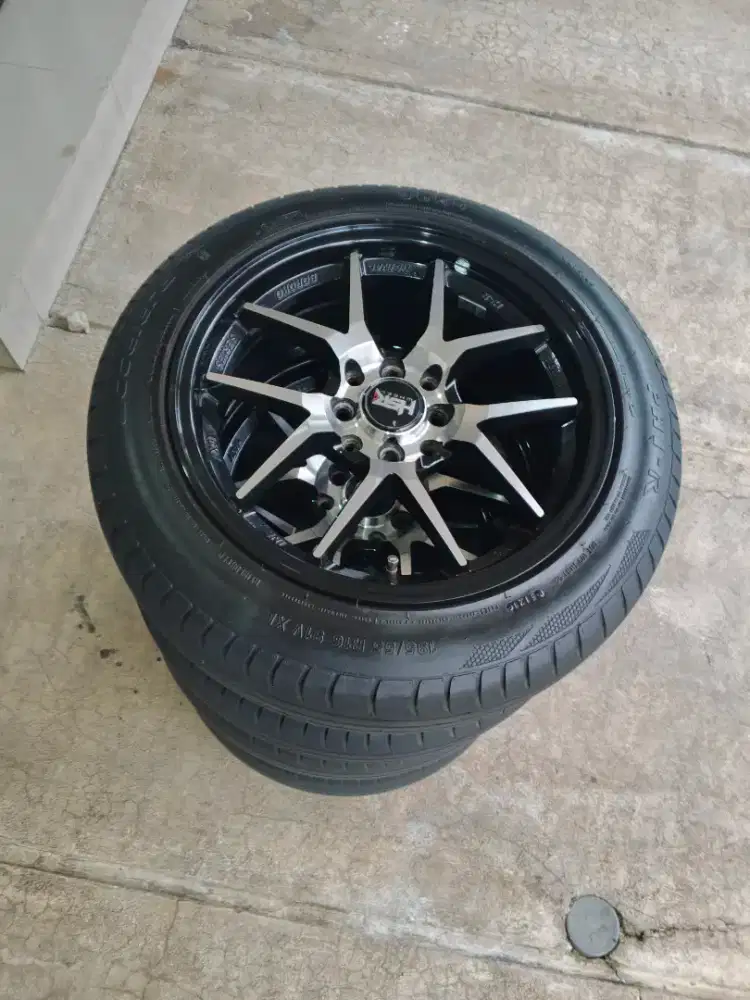 Velg HSR Hyura ring 16 pcd 4x100 4x114 dan ban Accelera 195/55 r16