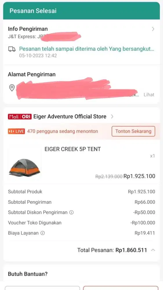 TENDA EIGER CREEK 5P TENT