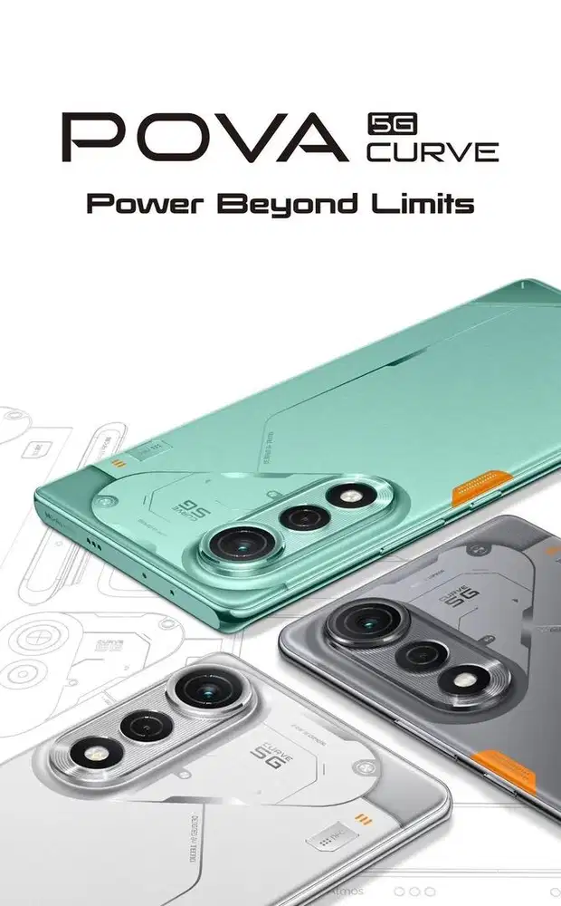 TECNO POVA CURVED amoled 144hz.kamera 64mp.ram 8+8/256.NFC