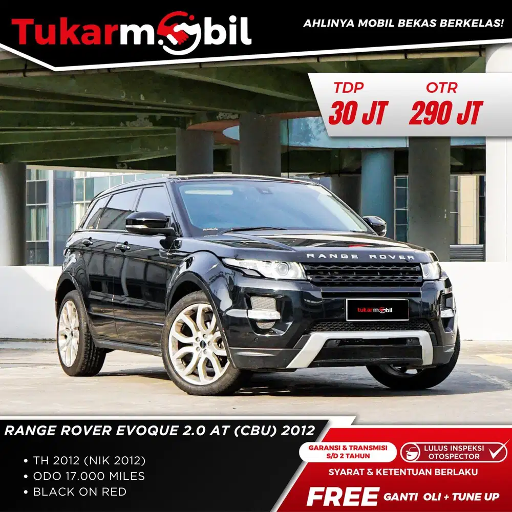 LOW KM range rover Evoque 2.0 AT(CBU) thn 2012 plat  genap(NOPIL)