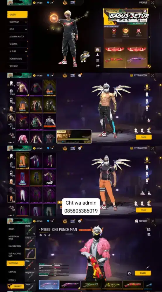 Ready stok akun ff sultan aman