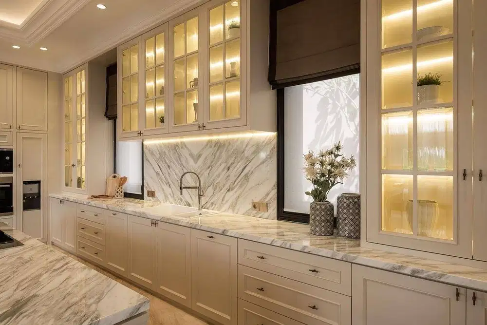 Gorden Vitrase Sekat Ruangan Klinik Roller Vertikal Blinds Krey Kayu