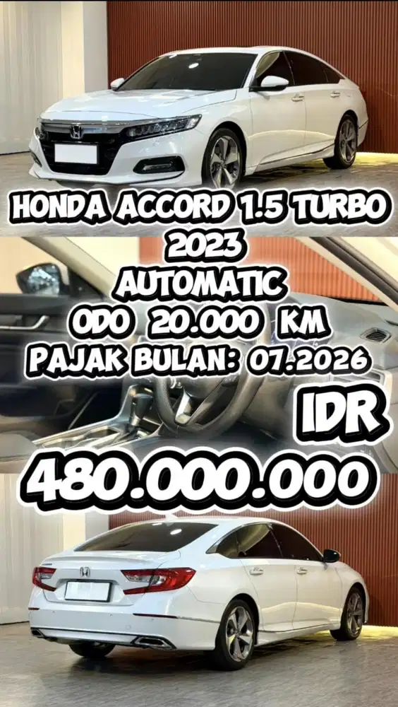 [ ODO 20.000 KM ] HONDA ACCORD 1.5 TURBO AT 2023 BERGARANSI