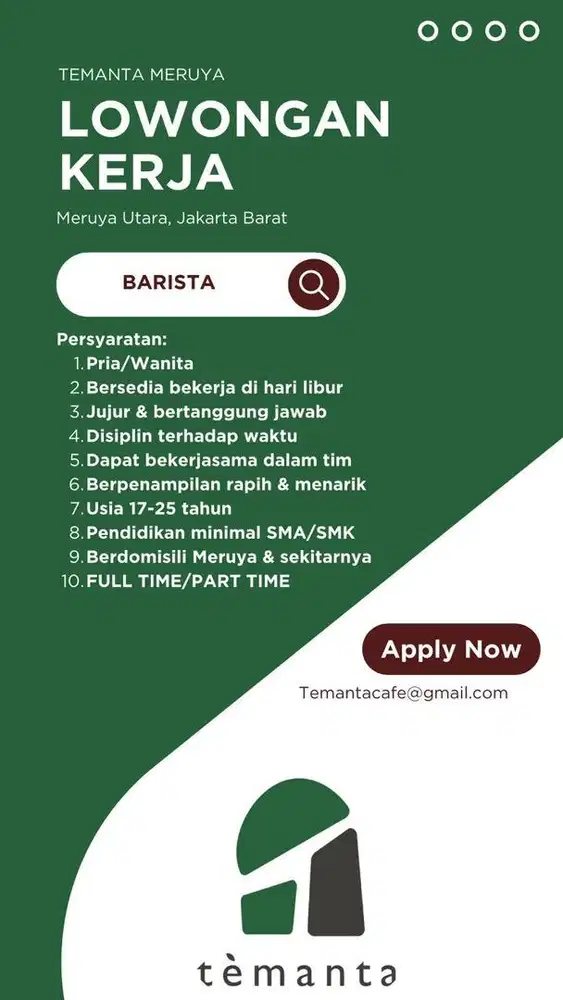 LOWONGAN BARISTA