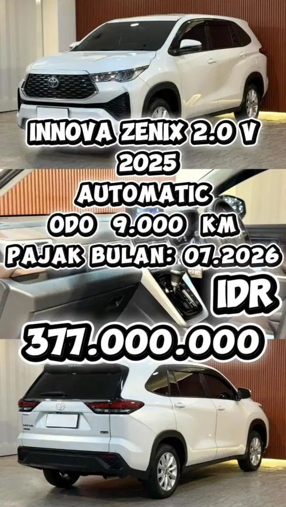 [ ODO 9.000 KM ] TOYOTA INNOVA ZENIX 2.0 V AT 2025 CASH OR KREDIT N TT