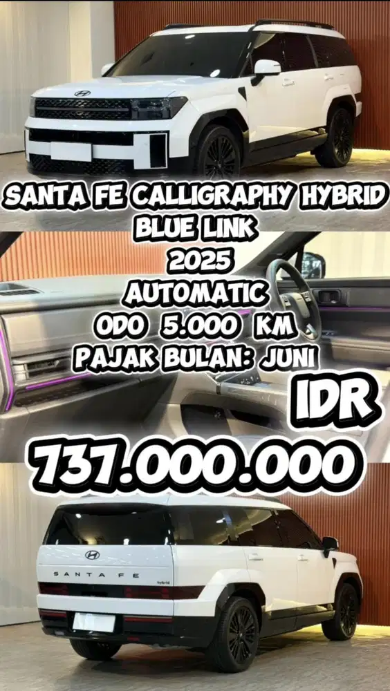 [ ODO 5.000 KM ] HYUNDAI SANTA FE CALLIGRAPHY HYBRID 1.6 BLUELINK 2025