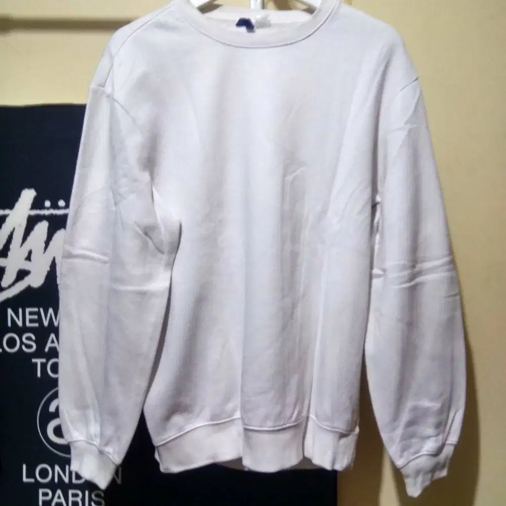 Jaket sweater hnm h&m oversized white putih size S