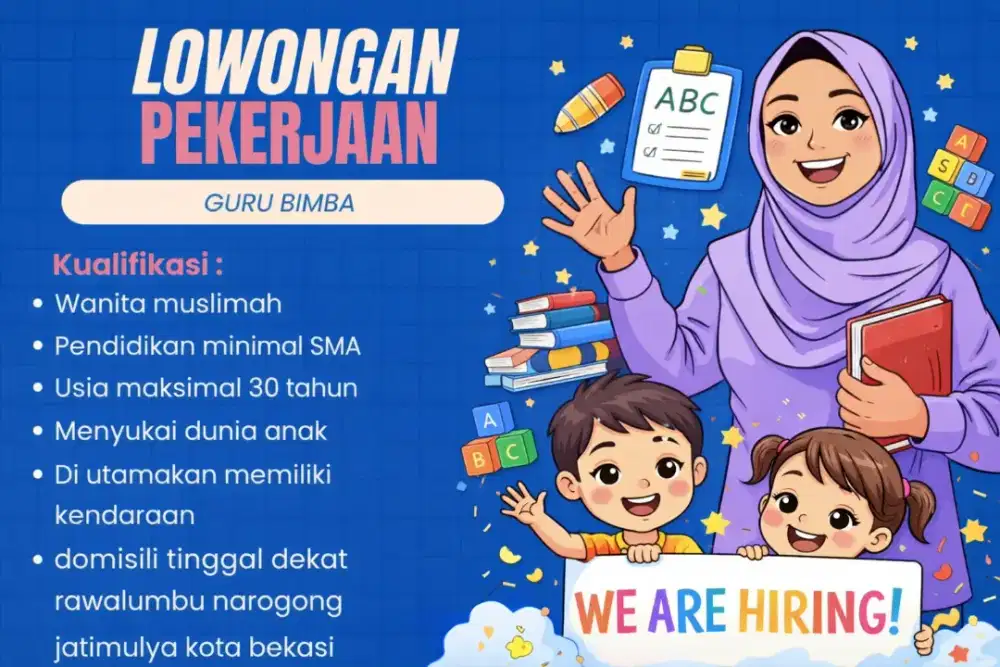 Lowongan guru untuk bimbingan Calistung dan bahasa Inggris
