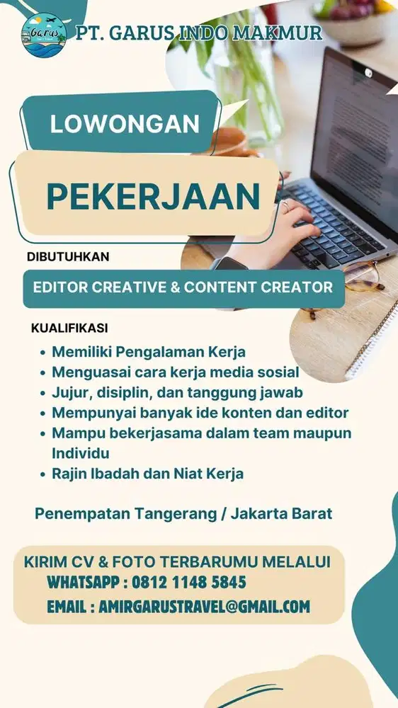 Loker Editor Creative & Content Creator