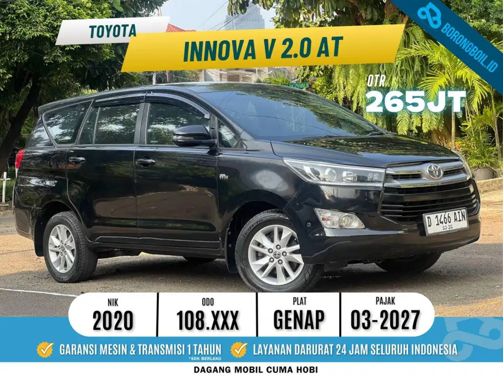 Toyota Kinang Innova V 2.0 Matic 2020 Hitam