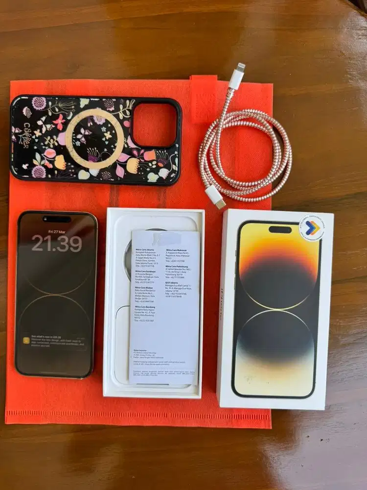 Dijual iPhone 14 Pro Max warna Gold internal 256GB second iBox