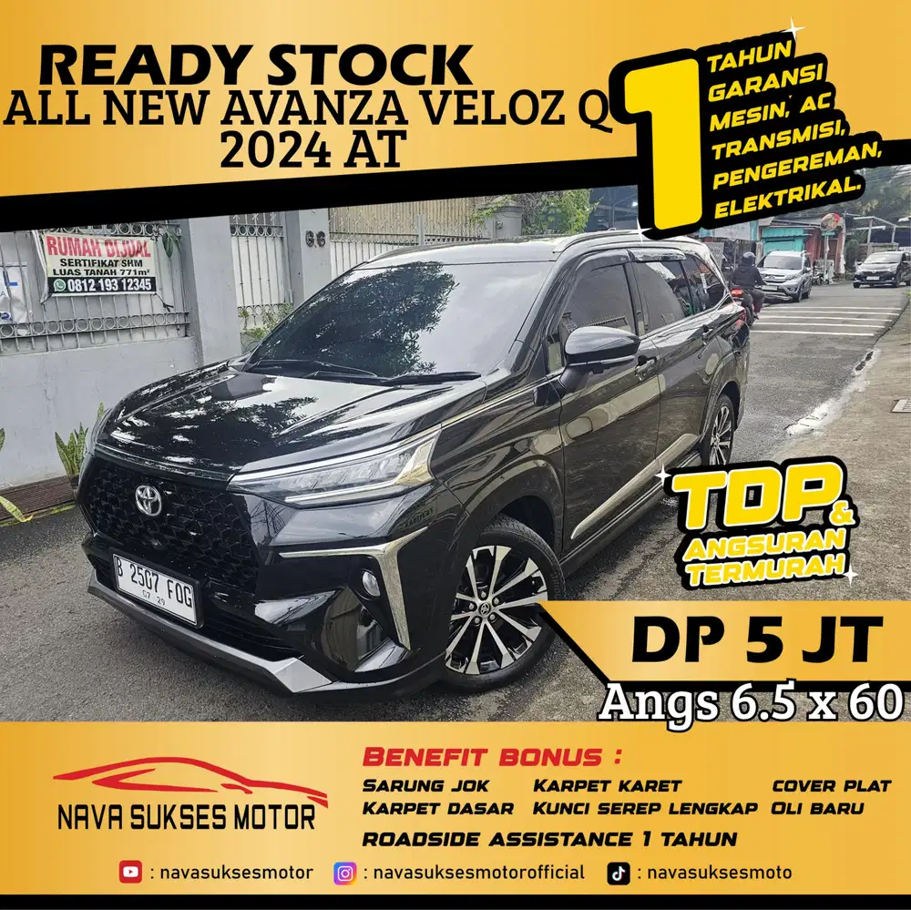 TDP 5 Jt Angs Termurah All New Avanza Veloz Q 2024 Matic Hitam Low Km