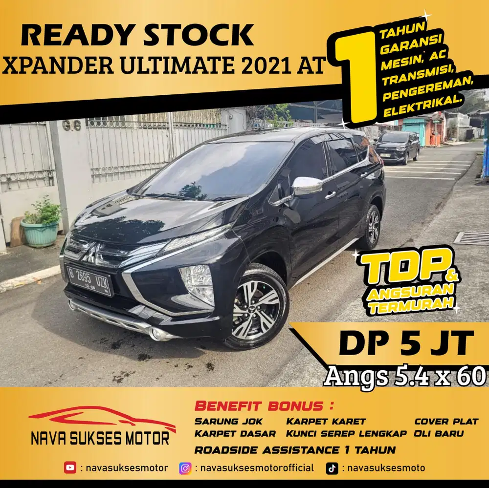 TDP 5Jt Angs Termurah Xpander Ultimate 2021 Matic Hitam Low Km LikeNew