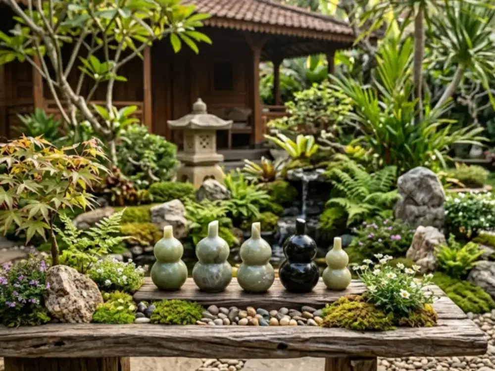 Gucci / Labu Bahan Fosil Kayu Hijau Cristal (Giok Pasir Rakit)