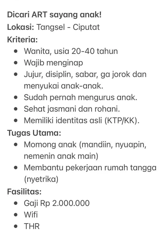 DICARI ART SAYANG ANAK