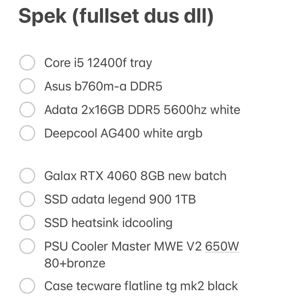 PC Core i5 12400f 32GB DDR5 Rtx 4060 komputer gaming dan editing