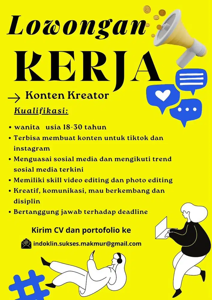 LOWONGAN KERJA CONTENT CREATOR + VIDEO EDITOR