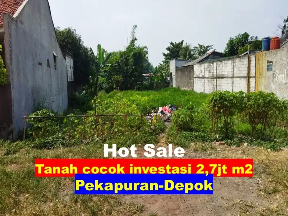 Tanah 603m2 bagus buat cluster di Sukatani Depok