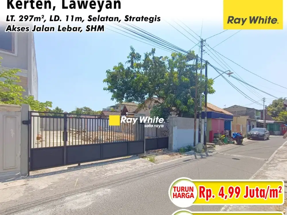 Kerten Laweyan Surakarta tanah dijual dekat Hotel Sunan Solo dan Stadion Manahan dan Mall Solo Square