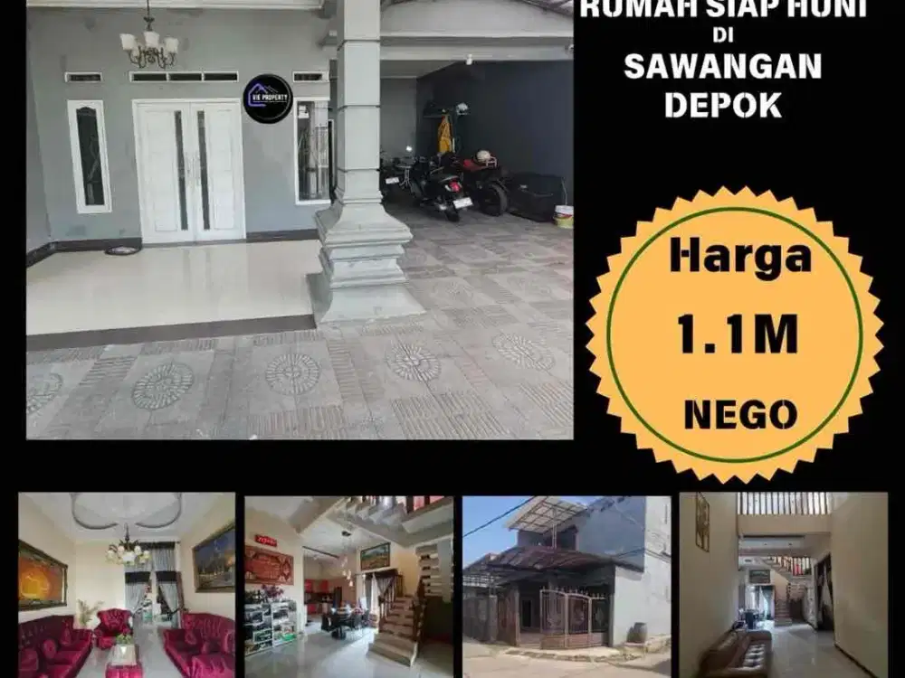 Dijual Rumah Siap Huni Posisi Hoek/Hook 2 Lantai di Sawangan Depok