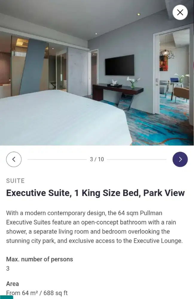 Voucher KAMAR SUITE PULLMAN CENTRAL PARK Jakarta dengan lounge access