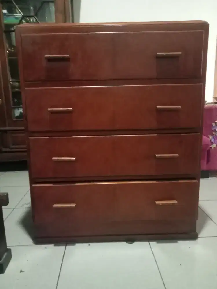 Lemari laci jati 4 susun antik