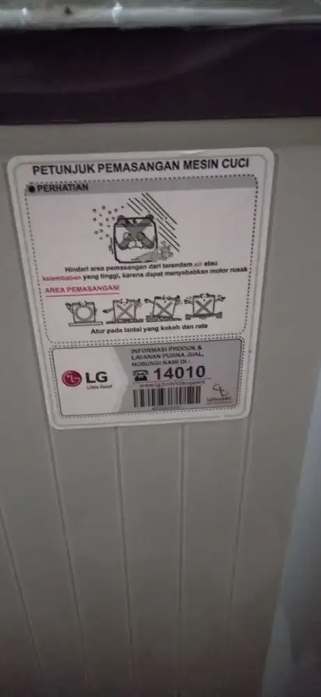 Edisi pindahan Mesin Cuci LG 2 tabung Kapsitas 7kg