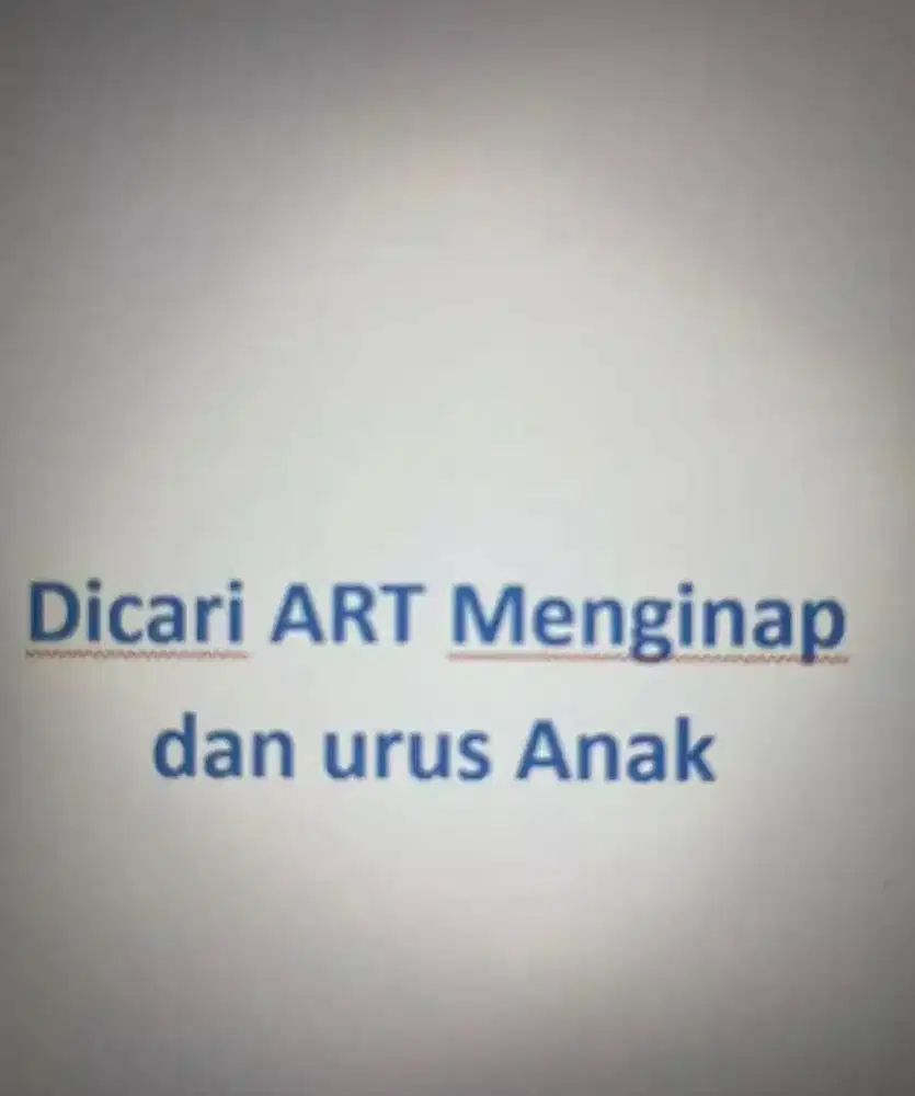 Dicari art sekaligus momong anak