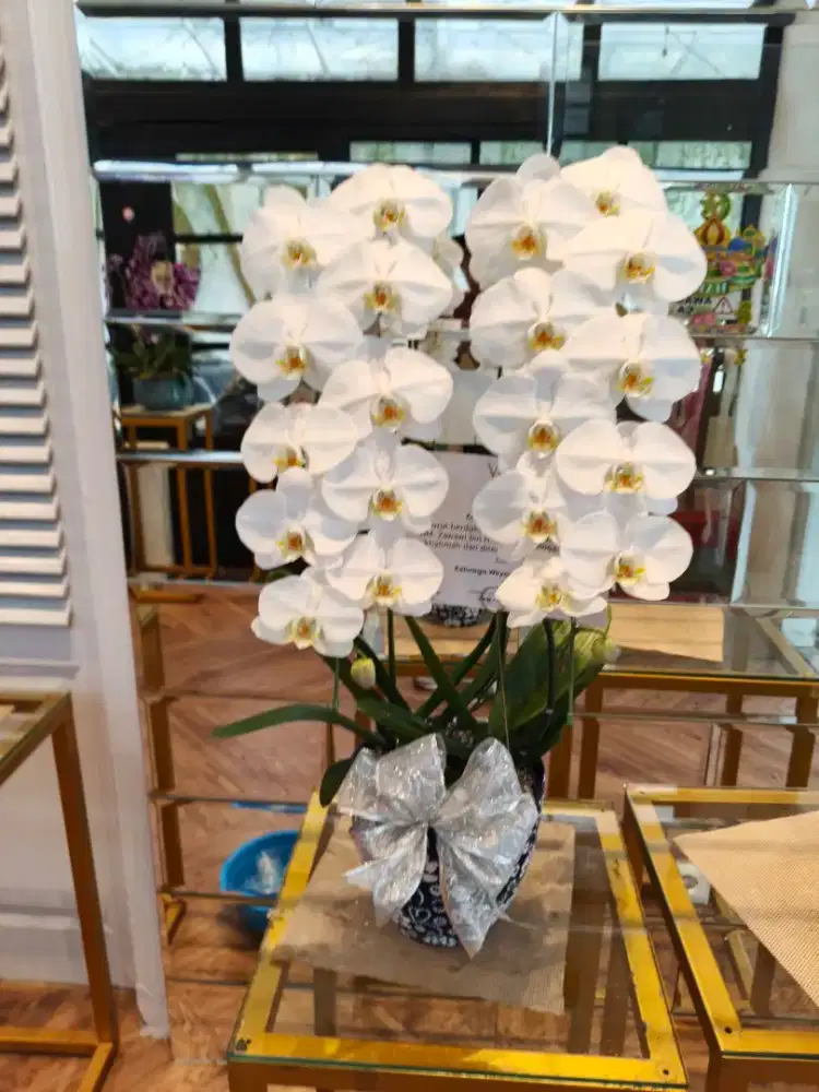 Florist perangkai bunga segar