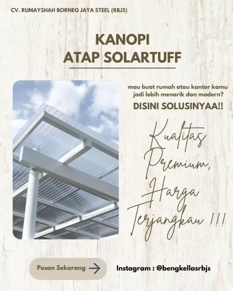 KANOPI SOLARTUFF ATAP TRANSPARAN