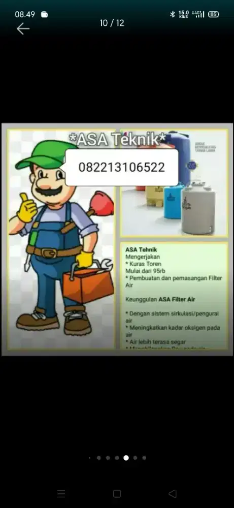 Jasa kuras toren dan filter air