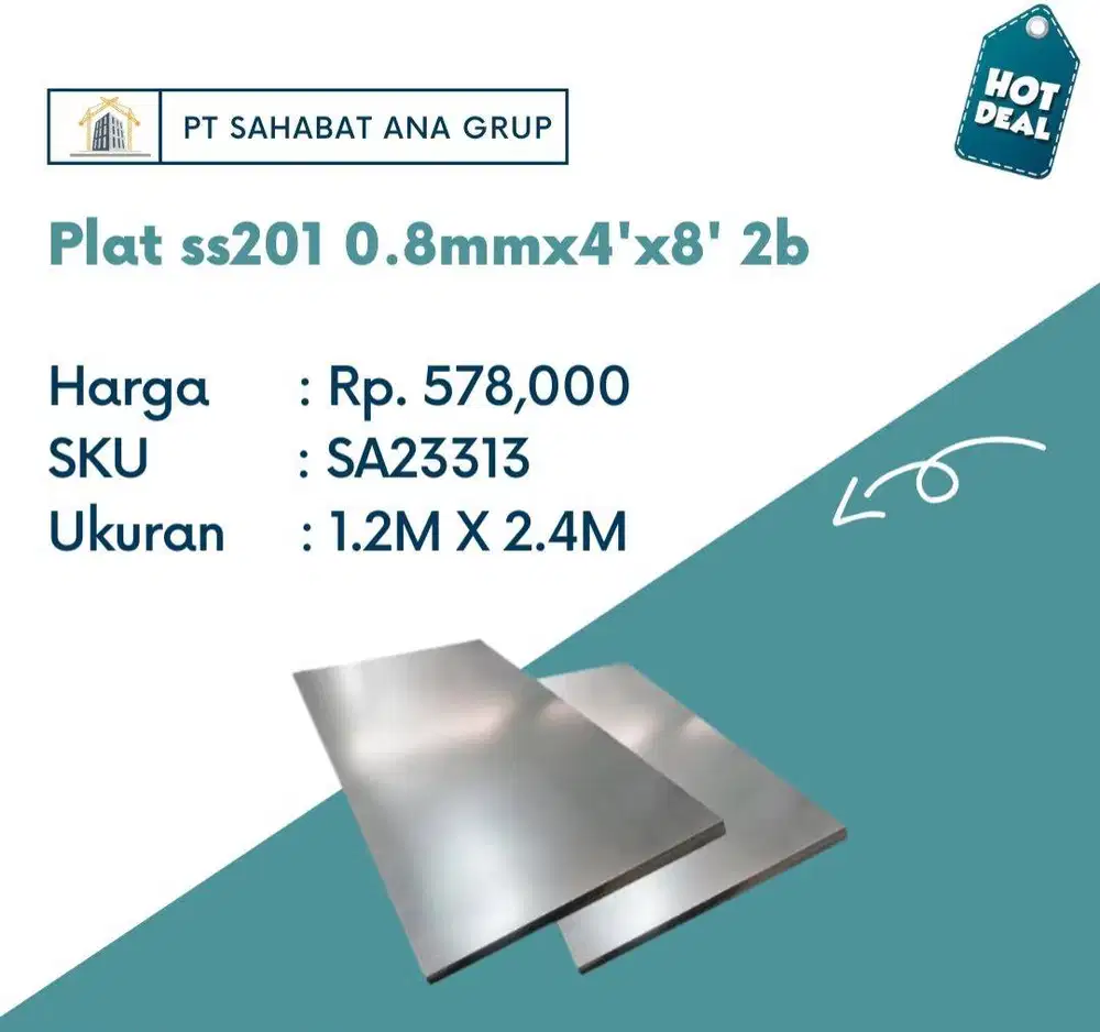 Plat ss201 0.8mmx4'x8' 2b