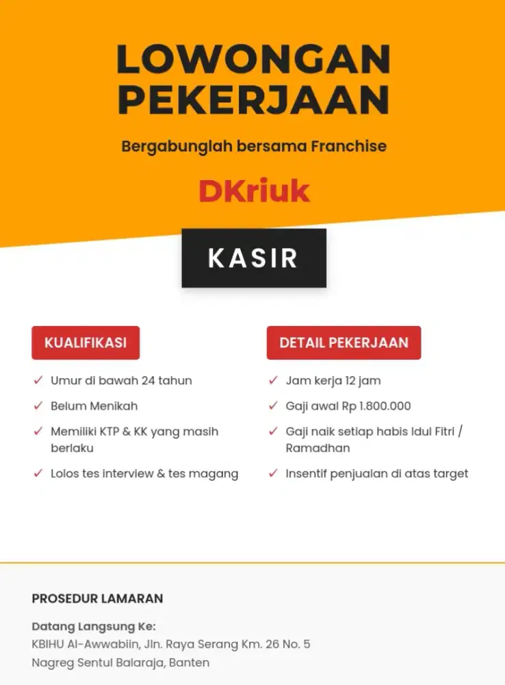 LOWONGAN KERJA DKRIUK