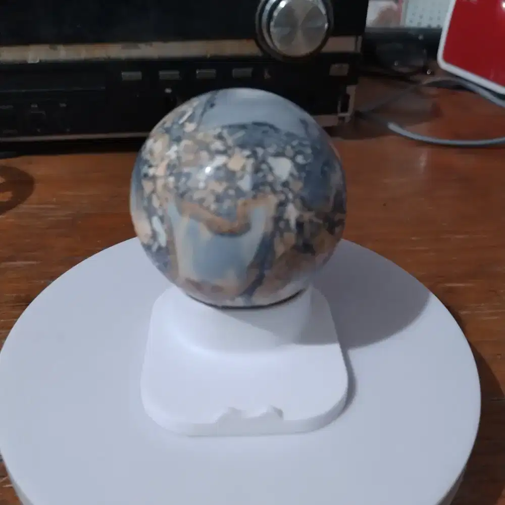 Hiasan meja pajangan batu alam dendit agate kalsedon