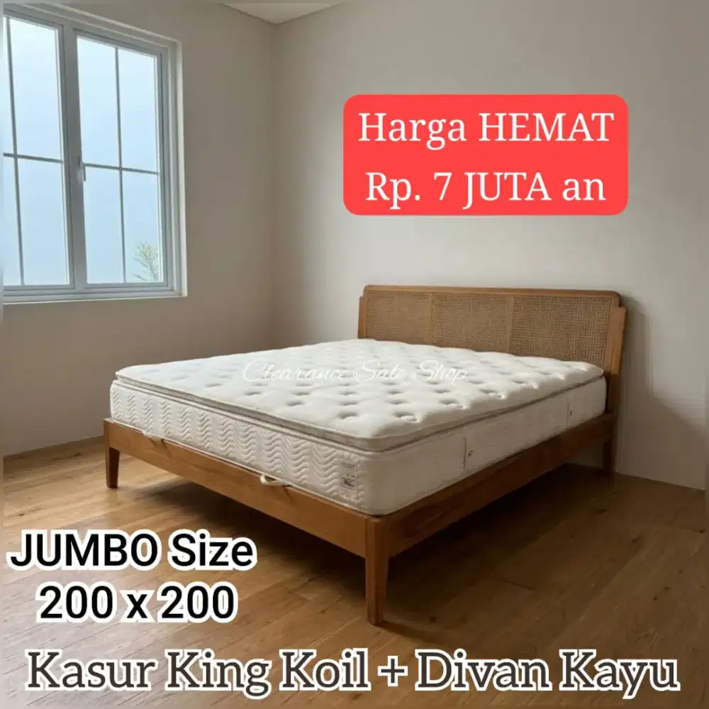 King Koil JUMBO size Bonus Divan Kayu Estetik