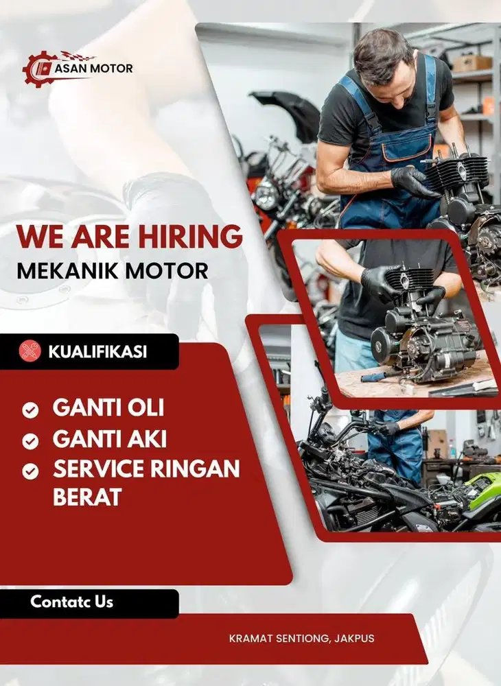 LOWONGAN KERJA MEKANIK MOTOR