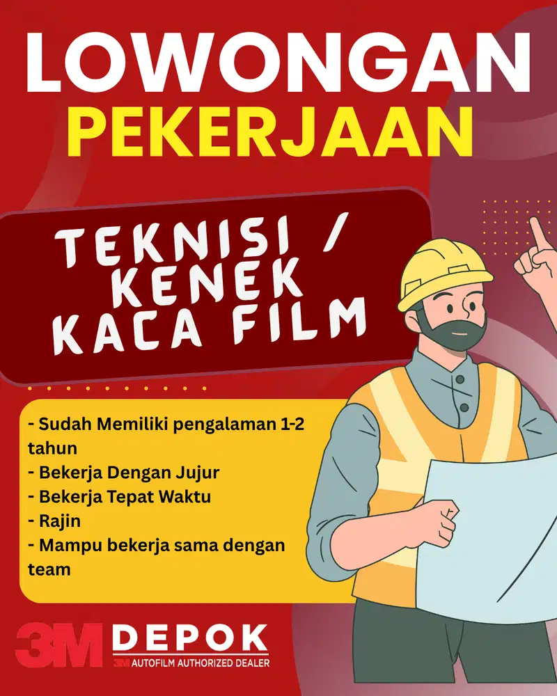 Dicari Teknisi/Kenek Kacafilm Wilayah Depok untuk 3M Depok