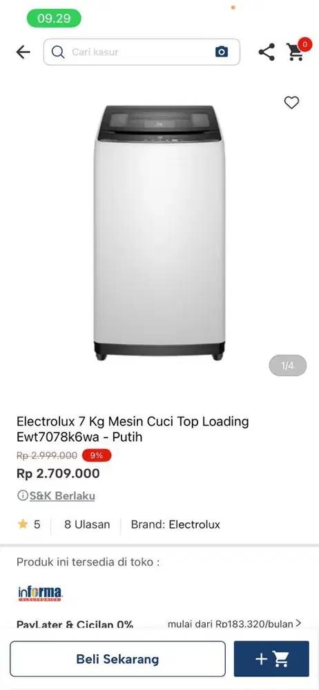 mesin cuci electrolux 7kg