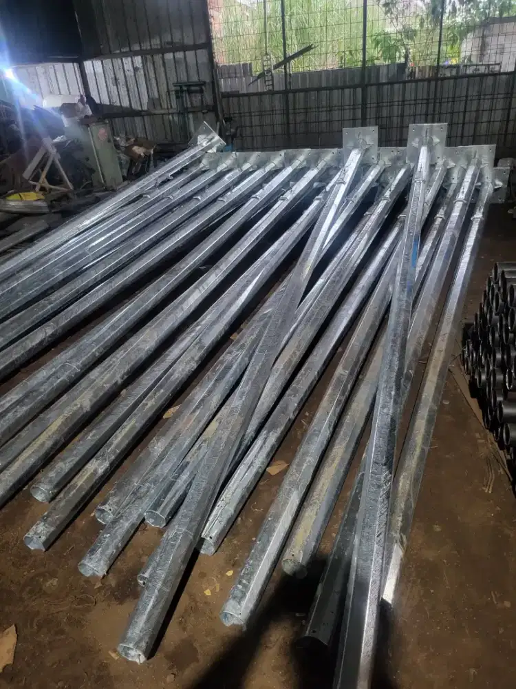 Jual Tiang Lampu PJU, Tiang Rambu, Tower Air, Pagar Kanopi, Besi Tua